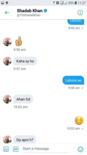 Girl Tweeted Screenshots Of Shadab Khan Flirting With Her. Here'S The Truth 4 Girl Tweeted Screenshots Of Shadab Khan Flirting With Her. Here's The Truth - RVCJ Media