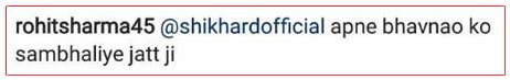 Rohit Sharma Commented On Shikhar Dhawan's Emotional Post. Got An Epic Reply - RVCJ Media