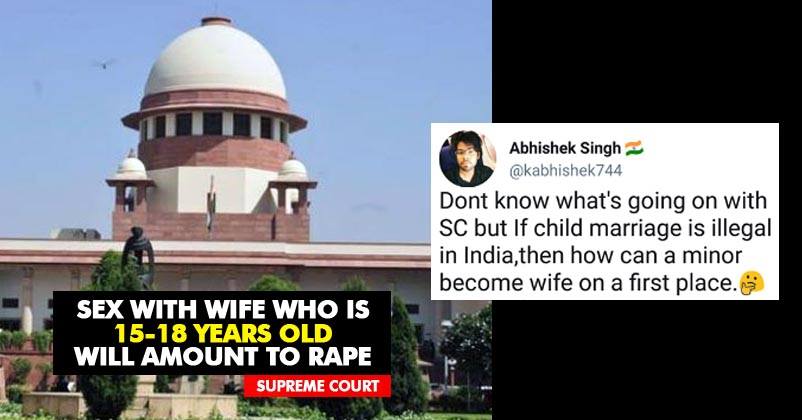 SC Says Sex With Wife Of 15-18 Years Is Rape & Twitter Is Asking This One Simple Question RVCJ Media