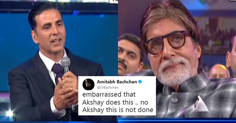 Amitabh Bachchan Felt Embarrassed By Akshay, Took To Twitter And Told Him This Is Not Done RVCJ Media