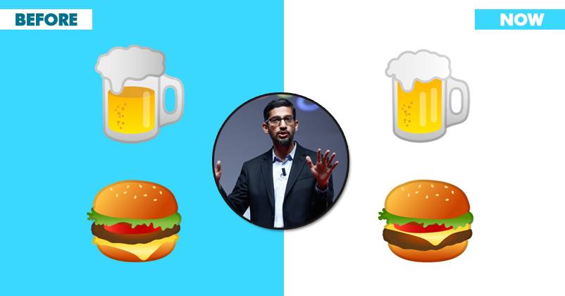 Sundar Pichai Kept His Promise & Fixed Errors In Beer & Burger Emojis. RVCJ Media