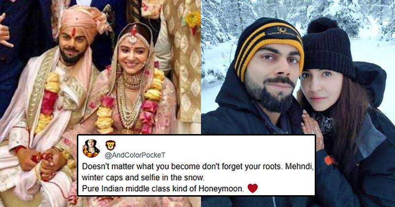 Virat & Anushka Shared First Honeymoon Selfie In Snow & Twitter Can’t Stop Making Jokes On It RVCJ Media