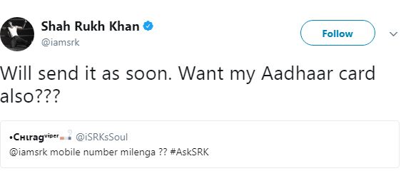 SRK Hosted AskSRK Session On Twitter. Won Our Hearts With Best Replies - RVCJ Media