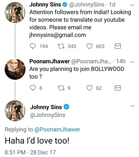 Johnny Sins Asked Indian Fans To Translate His YT Videos. Bhuvan Bam’s Reply Will Leave You In Splits - RVCJ Media