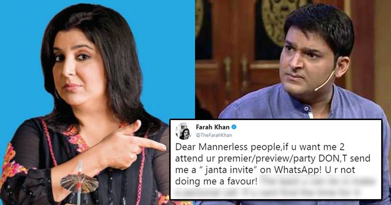Angry Farah Khan Calls Kapil Sharma “Mannerless” As He Sent A WhatsApp Invite & Didn’t Even Call RVCJ Media
