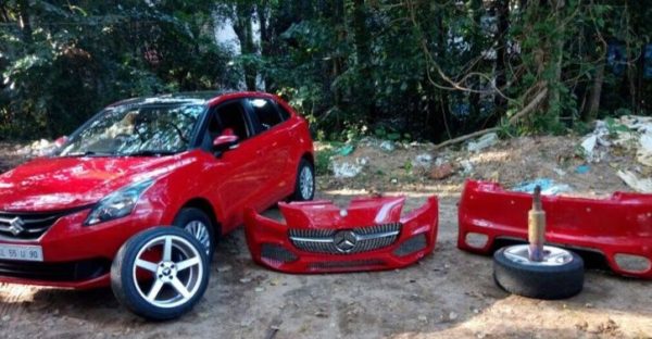 Owner Spent 3 Lakhs & Transformed Maruti Baleno Into A-Class Mercedes. RTO Seized It - RVCJ Media