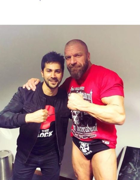 Varun Dhawan'S Dream Come True. Enters Wwe Ring And Poses With Triple H And Jinder Mahal 4 Varun Dhawan's Dream Come True. Enters WWE Ring And Poses With Triple H And Jinder Mahal - RVCJ Media