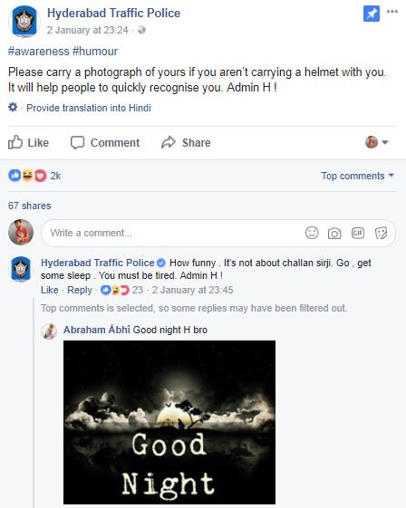 Meet The Man Who Is Making Everyone Laugh On Hyderabad Traffic Police Page. The Admin H RVCJ Media