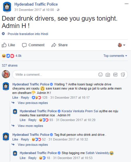 Meet The Man Who Is Making Everyone Laugh On Hyderabad Traffic Police Page. The Admin H RVCJ Media