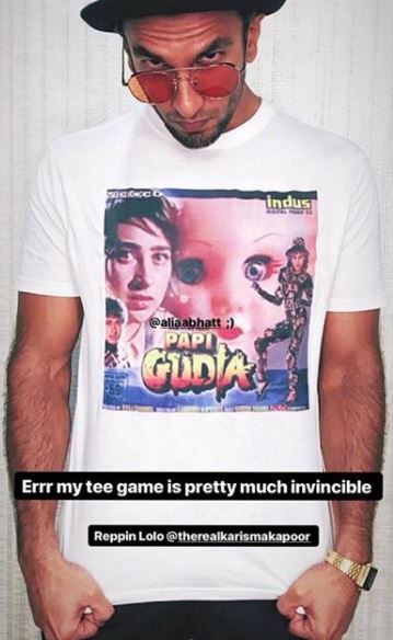 Ranveer Singh Wore Karisma Kapoor's Papi Gudia Tee. This Is The Reaction He Got From Her - RVCJ Media