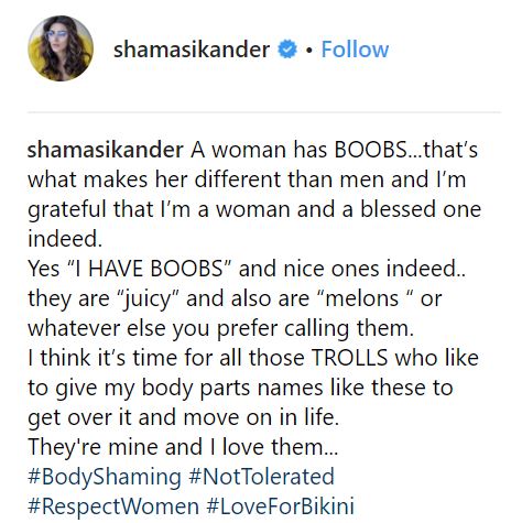 Trollers Called Shama Sikander's Body Parts Juicy & Melons .She Had An Epic Reply For Them - RVCJ Media