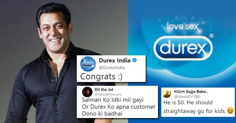 Durex Congrats Salman For His Ladki Mil Gayi Tweet; Got Trolled By Twitter In An Epic Way RVCJ Media