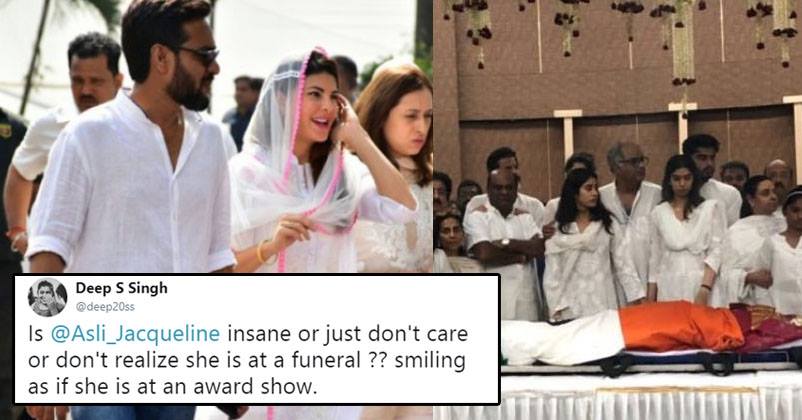 Jacqueline Was Caught Smiling At Sridevi’s Funeral. Twitter Slammed Her & Called Her Shameless RVCJ Media
