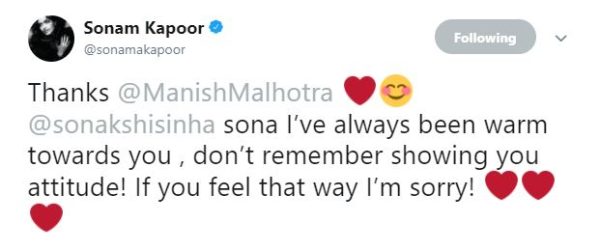 Sonam Kapoor Said Sorry To Sonakshi For Throwing Attitude. This Is How Sonakshi Replied 3 Sonam Kapoor Said Sorry To Sonakshi For Throwing Attitude. This Is How Sonakshi Replied - RVCJ Media