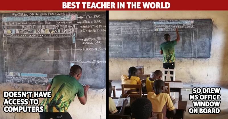 Man Teaches Poor Kids MS Word By Drawing It On Blackboard. Where There’s A Will, There’s A Way RVCJ Media