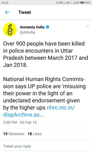 Ngo Tweeted 900 People Killed In Up Encounter. Up Police’s Reply Made Them Delete Tweet 3 NGO Tweeted 900 People Killed In UP Encounter. UP Police’s Reply Made Them Delete Tweet - RVCJ Media