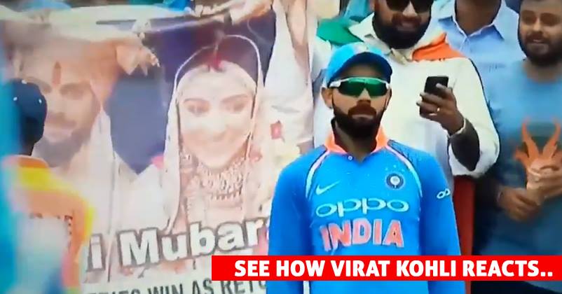 Fan Brought Virushka's Wedding Banner During Ind V/S SA ODI. This Is How Kohli Reacted RVCJ Media