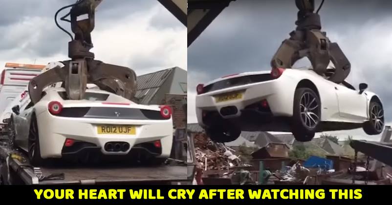 Millionaire's 3 Cr Worth Ferrari Supercar Was Crushed By Police In 60 Secs. Video Is Heart Breaking RVCJ Media
