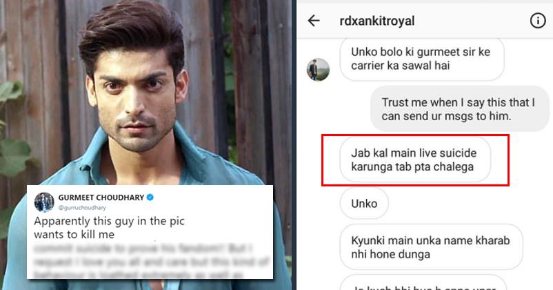A Fan Messaged He Will Kill Gurmeet Choudhary Or Commit Suicide. The Actor Tackled Him In Best Way RVCJ Media