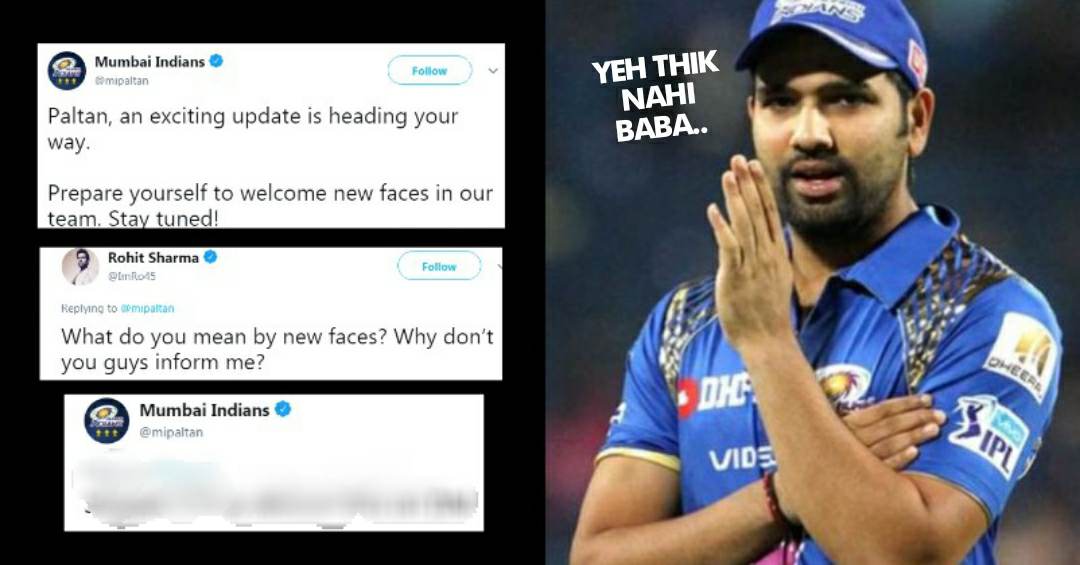 This Twitter Exchange Between Mumbai Indians & Rohit Sharma Is Hilarious. Even Pandya Joined RVCJ Media