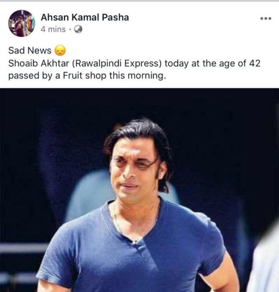Man Tried To Troll Shoaib Akhtar By Spreading His Death Rumour. Shoaib Gave It Back To Him In Style 3 Man Tried To Troll Shoaib Akhtar By Spreading His Death Rumour. Shoaib Gave It Back To Him In Style - RVCJ Media
