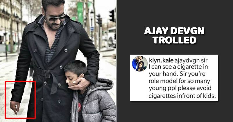 Ajay Devgn Trolled Badly For Posing With Cigarette In Front Of Son. Called "Bad Father" RVCJ Media