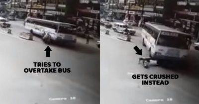 Biker Blindly Overtakes Bus From Right, Gets Crushed. See Video To Know How You Should Not Ride RVCJ Media