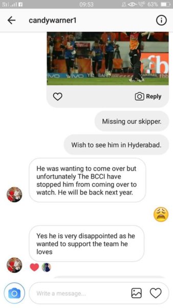 David Warner Banned By BCCI To Visit India And Watch SRHs IPL Match. Wife Candice Tells A Fan RVCJ Media