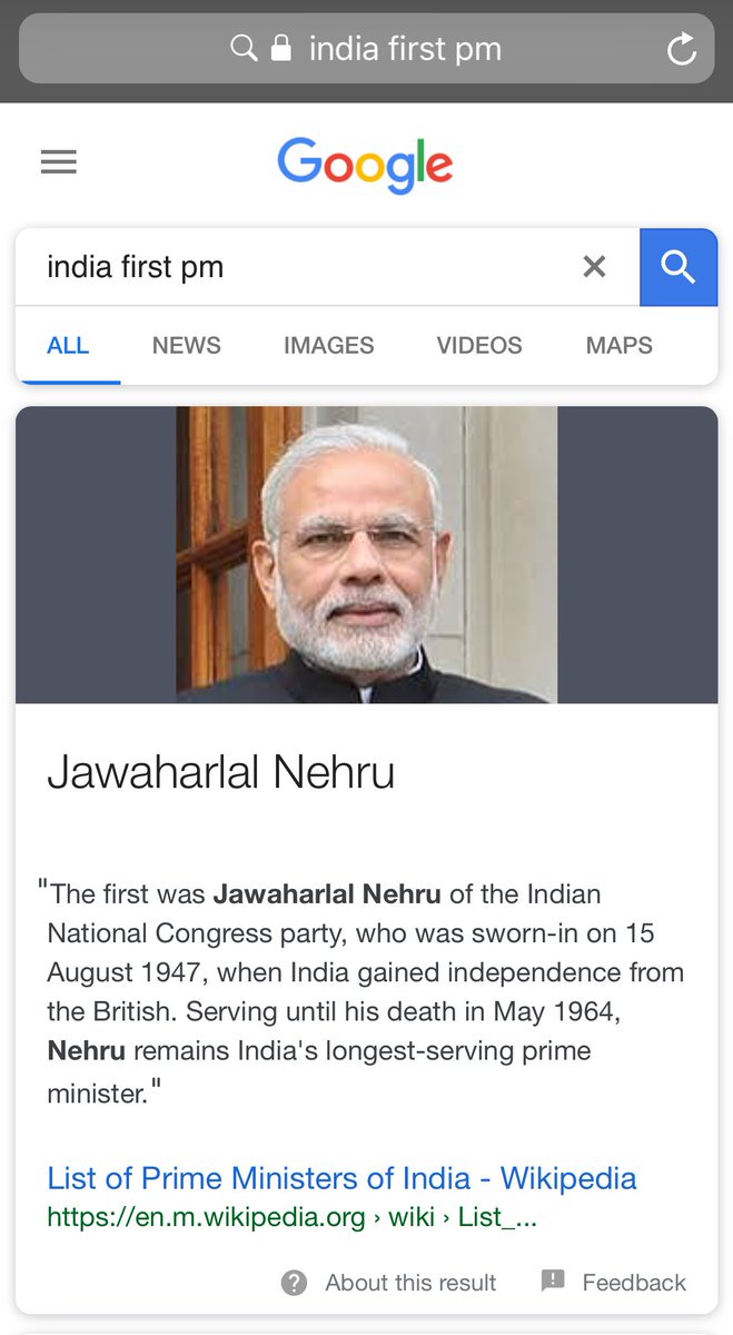 Google Showed Pic Of Pm Modi When Search For India First Pm. Twitter Went Crazy 3 Google Showed Pic Of PM Modi When Search For India First PM. Twitter Went Crazy - RVCJ Media
