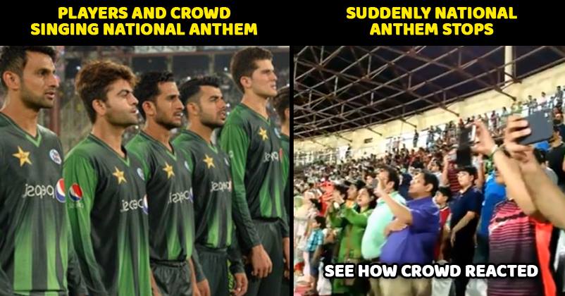 International Match After Long Time In Pak & Suddenly National Anthem Stops. Fans Saved It RVCJ Media