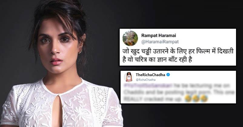 Hater Tried To Troll Richa & Said She Removes ‘Chaddi’ In Every Movie. She Shut Him Down In Style RVCJ Media