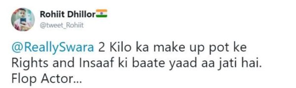 Troller Called Swara Bhaskar &Quot;Flop Actor&Quot;. Her Reply Made Him Delete His Tweet 4 Troller Called Swara Bhaskar "Flop Actor". Her Reply Made Him Delete His Tweet - RVCJ Media