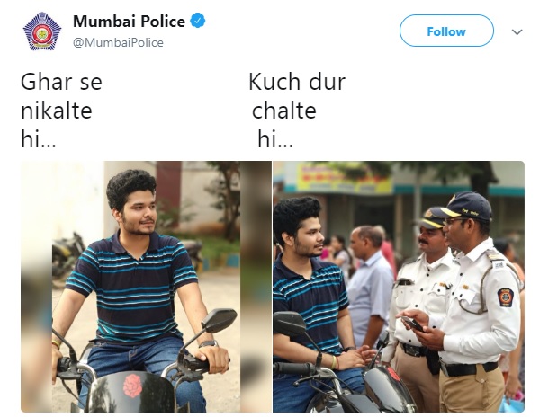 Police Caught Biker Riding Without Helmet. Took To Twitter & Trolled Him In Best Way - RVCJ Media