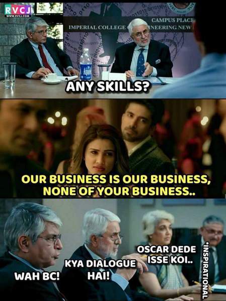 12 Hilarious Memes On Race 3 Dialogue "Our Business Is Our Business, None Of Your Business" - RVCJ Media