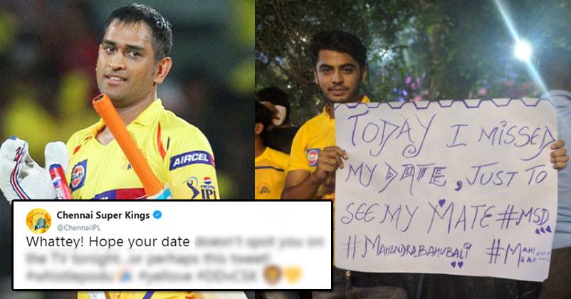 Fan Missed His Date To See Dhoni Playing Cricket. CSK Made A Funny Tweet & Twitter Cracked Up - RVCJ Media Fan Missed His Date To See Dhoni Playing Cricket. CSK Made A Funny Tweet & Twitter Cracked Up - RVCJ Media