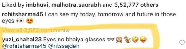 Rohit Sharma Romanced With Ritika Sajdeh On Insta. See How Chahal Trolled Them - RVCJ Media