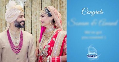 Durex Wished Sonam And Anand In A Unique Style. Twitter Is Enjoying Their Tweet RVCJ Media