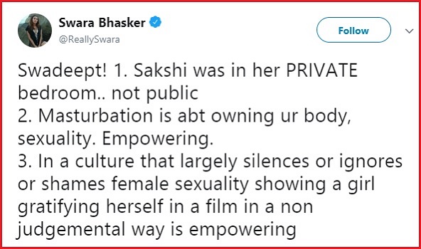 Trollers Mocked Swara For Her Adult Scene In Veere Di Wedding. She Gave It Back To Them Perfectly - RVCJ Media