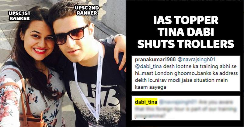 Users Said UPSC Topper Tina Dabi Visited London On Taxpayers’ Money. She Shut Them Like A Boss RVCJ Media