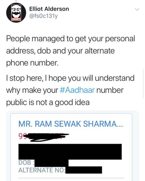 TRAI Chief Claimed No One Can Harm Him With Aadhaar No. & Shared It; Twitter Traced His Details - RVCJ Media