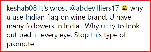 AB De Villiers Used Indian Flag To Promote Wine, Got Heavily Slammed By Fans RVCJ Media