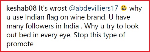 AB De Villiers Used Indian Flag To Promote Wine, Got Heavily Slammed By Fans - RVCJ Media