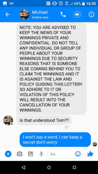 This Guy Got Message From Online Scammer For Winning $1.2 Million Lottery. Trolled Him For Hours - RVCJ Media