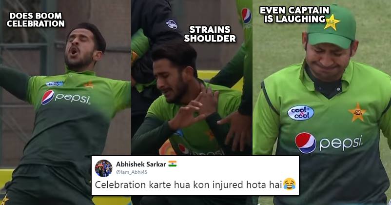 Hasan Ali s Wicket Taking Celebration Goes Wrong Twitter Is Trolling Hasan Ali s Wicket Taking Celebration Goes Wrong Twitter Is Trolling