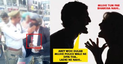 Lucknow Cop Gave Man A Rose For Wearing Helmet & His Wife Suspected An Affair. Read What Followed RVCJ Media