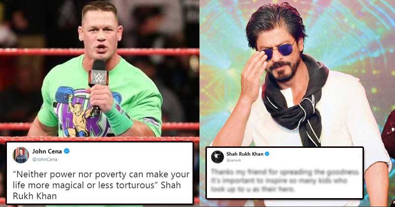 John Cena Shared SRK's Quote. Got A Superb Reply From King Khan RVCJ Media