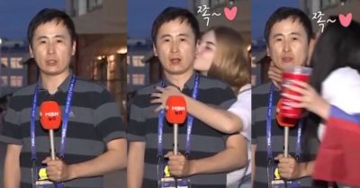 Two Girls Kissed A Male Journo When He Was Reporting Live At FIFA World Cup 2018. See The Video RVCJ Media