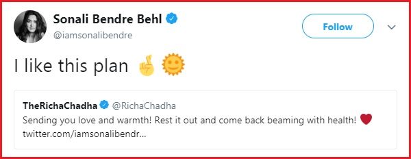 Bollywood Celebs Wished Sonali Health, Luck & Courage To Fight Cancer. She Even Replied To All RVCJ Media