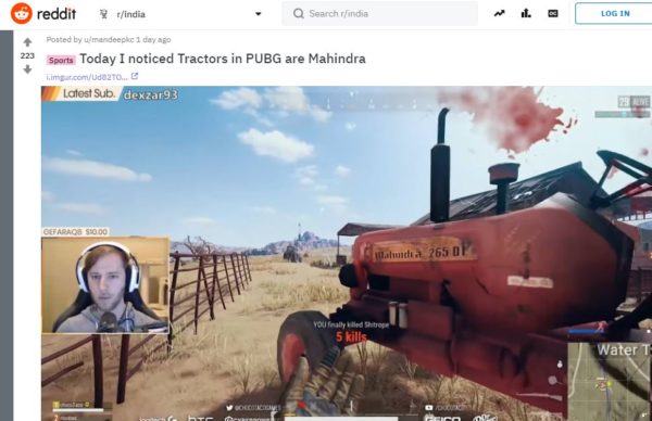 A Mahindra Tractor Has Been Spotted In PUBG And Social Media Has Gone Crazy - RVCJ Media