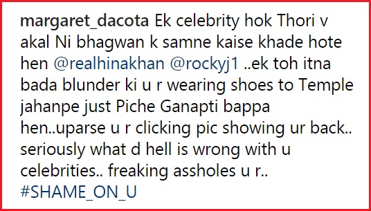 Hina Posed In Short Dress & Shoes With Rocky In Front Of Lord Ganesha’s Idol, Got Mercilessly Trolled - RVCJ Media